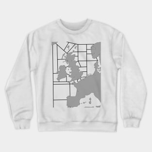 Shipping Forecast UK Map - Grey Crewneck Sweatshirt